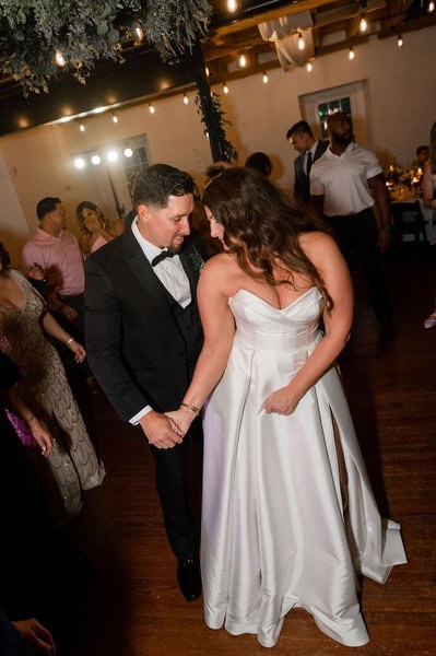 Couple dancing at their reception