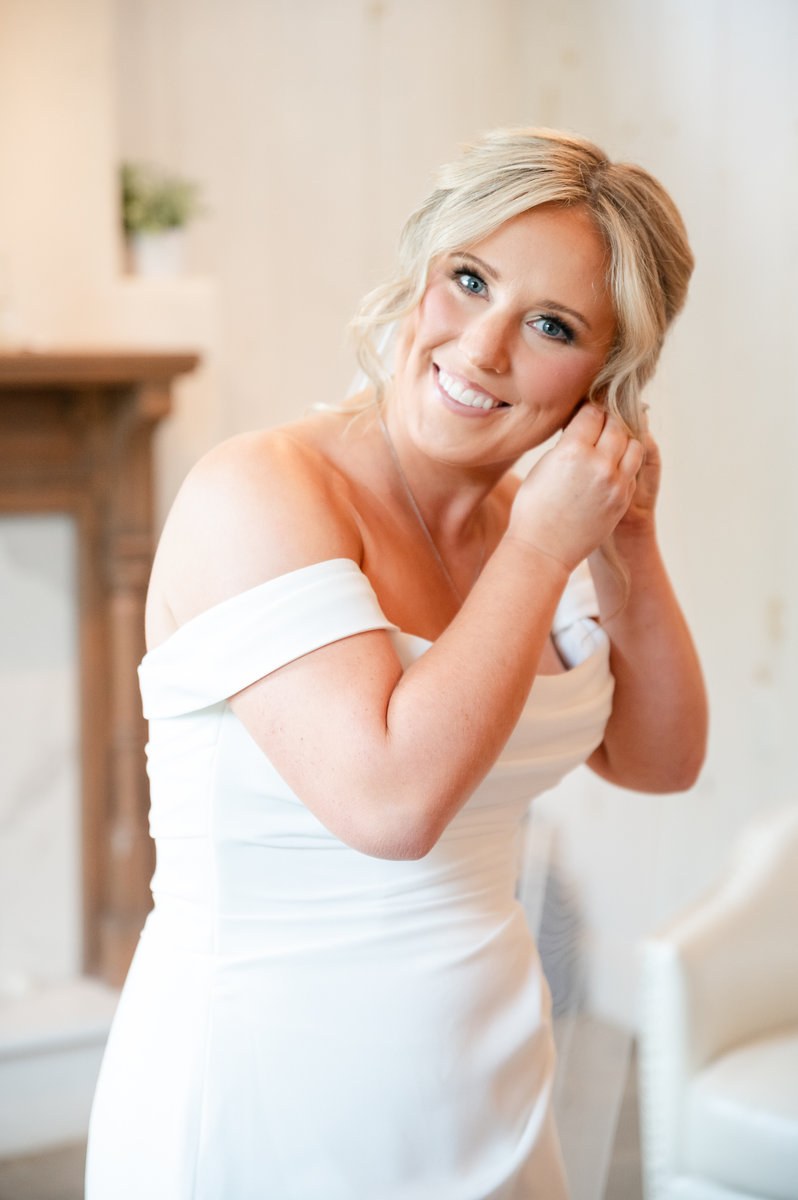 Bride getting ready with a smile